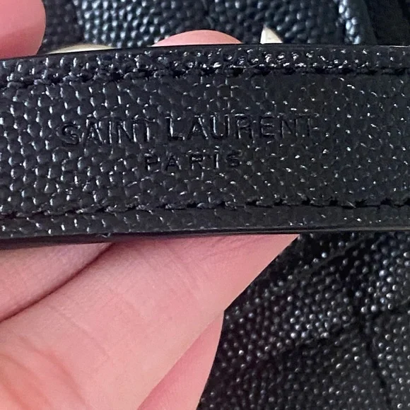 YSL Grain De Poudre Textured Mixed Matelasse Triquilt Small Monogram Satchel - Picture 13 of 16